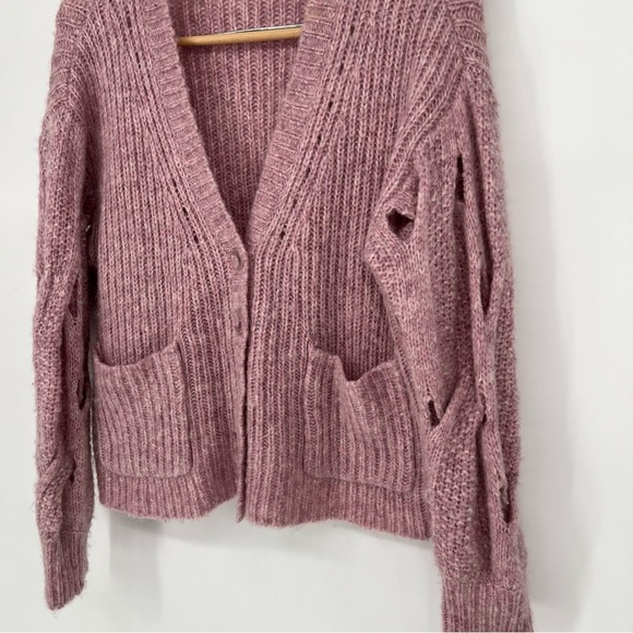 Jonathan Simkai Reagan Cardigan in Lilac Melange - Picture 4 of 16